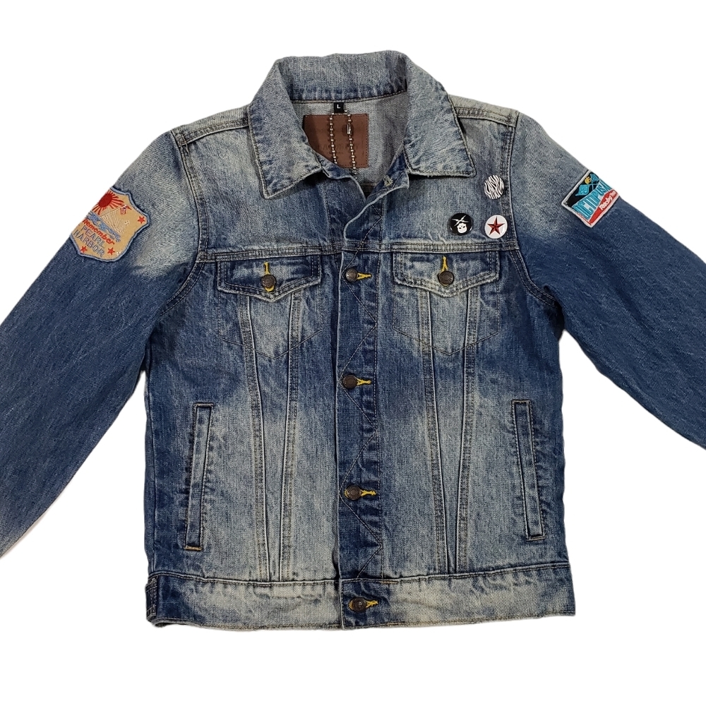 Wolfgang Dragonfly Jean Jacket YOUTH Sz L The Who Band Madison Square NY Patches - Picture 5 of 14